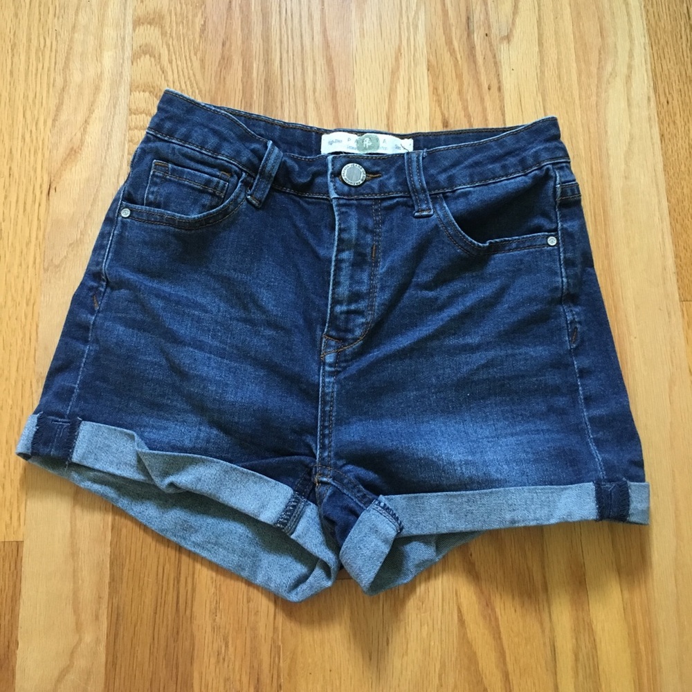 Papaya high rise cuffed jean shorts